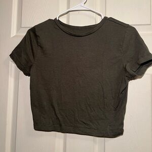Cropped cotton tee